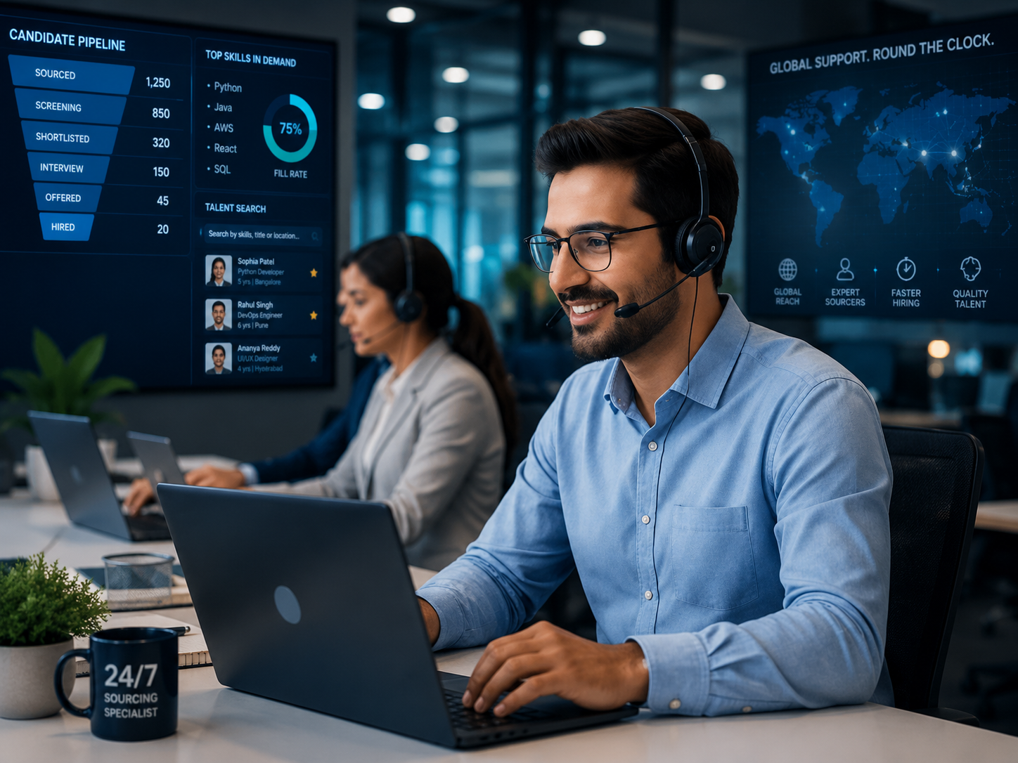 Support Team in Office